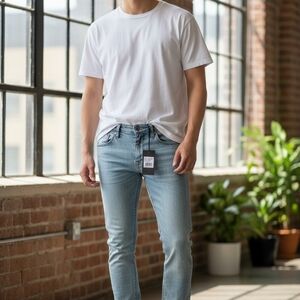 Infinity Raine Men's Sky Blue Slim Jeans